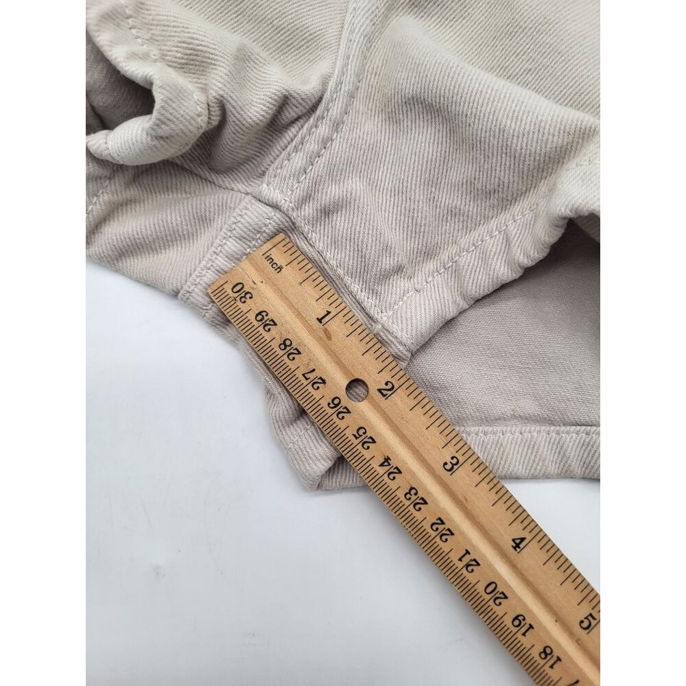 DKNY Juniors SZ 5 Button Fly Beige Mini Shorts y2k preppy - Picture 8 of 9